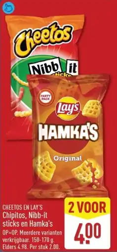 ALDI Cheetos en Lay's Chipitos, Nibb-it sticks en Hamka's aanbieding