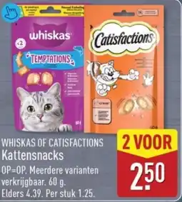 ALDI Whiskas of Catisfactions Kattensnacks aanbieding