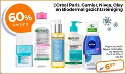 Trekpleister L'Oréal Paris, Garnier, Nivea, Olay en Biodermal gezichtsreiniging aanbieding