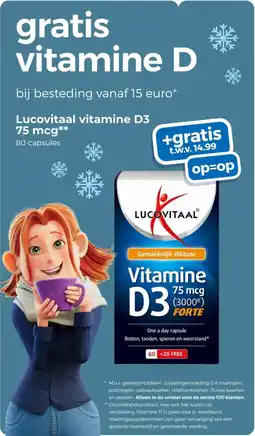 Trekpleister Lucovitaal vitamine D3 75 mcg aanbieding