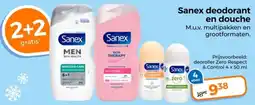 Trekpleister Sanex deodorant en douche aanbieding