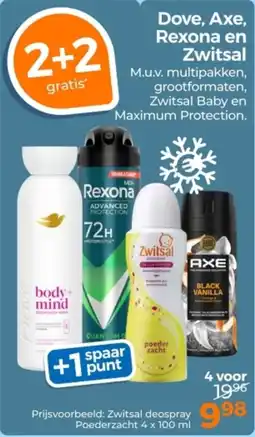 Trekpleister Dove, Axe, Rexona en Zwitsal aanbieding