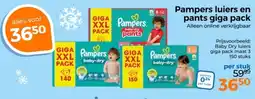Trekpleister Pampers luiers en pants giga pack aanbieding
