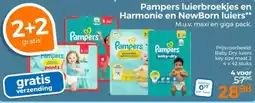 Trekpleister Pampers luierbroekjes en Harmonie en NewBorn luiers aanbieding