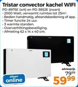 Trekpleister Tristar convector kachel WIFI aanbieding