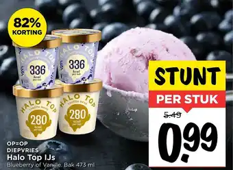 Vomar Voordeelmarkt Halo Top Ijs Blueberry Of Vanille 82% Korting aanbieding