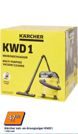 Action Kärcher nat- en droogzuiger KWD1 aanbieding