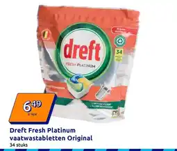 Action Dreft Fresh Platinum vaatwastabletten Original aanbieding