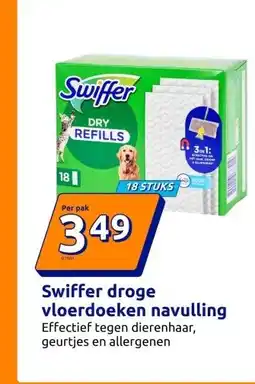 Action Swiffer droge vloerdoeken navulling aanbieding