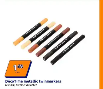 Action DécoTime metallic twinmarkers aanbieding