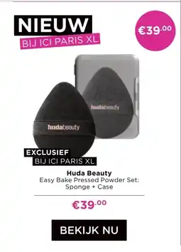 ICI Paris XL Huda Beauty Easy Bake Pressed Powder Set: Sponge + Case aanbieding
