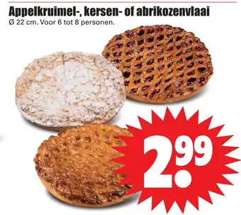 Dirk Appelkruimel, kersen- of abrikozenvlaai aanbieding