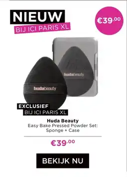 ICI Paris XL Huda Beauty Easy Bake Pressed Powder Set: Sponge + Case aanbieding