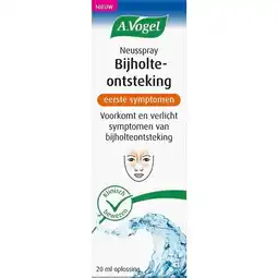 Trekpleister A.Vogel Neusspray Bijholteontsteking bij Eerste Symptomen aanbieding
