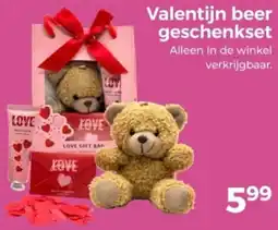 Trekpleister Valentijn beer geschenkset aanbieding
