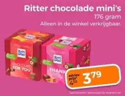 Trekpleister Ritter Chocolade Mini's aanbieding