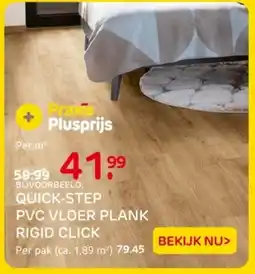 Praxis Quick step PVC vloer plank rigid click aanbieding