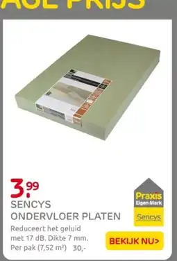 Praxis Sencys ondervloer platen aanbieding