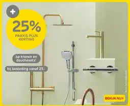 Praxis Op kranen en douchesets aanbieding