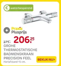 Praxis Grohe thermostatische badmengkraan precision feel aanbieding