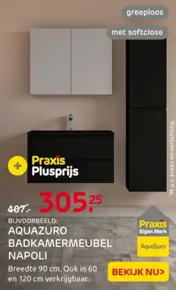 Praxis Aquazuro badkamermeubel napoli aanbieding