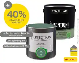 Praxis Perfection en Renaulac kleurmuurverf aanbieding