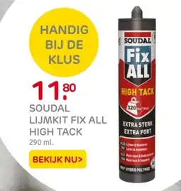 Praxis Soudal lijmkit fix all high tack aanbieding