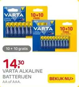 Praxis Varta alkaline batterijen aanbieding