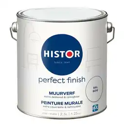 Praxis Histor Perfect Finish Muurverf - Mat - RAL 9016 - 2,5L aanbieding