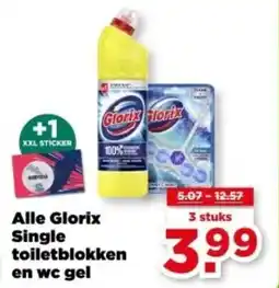 PLUS Alle Glorix Single toiletblokken en wc gel aanbieding