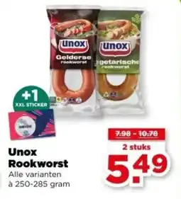 PLUS Unox Rookworst aanbieding