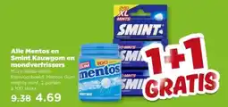 PLUS Alle Mentos en Smint Kauwgom en mondverfrissers aanbieding