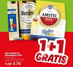 PLUS Alle Amstel en Warsteiner 0,0% aanbieding