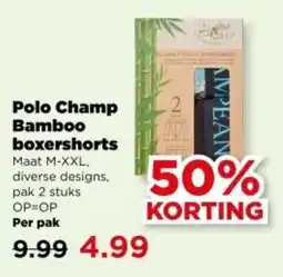 PLUS Polo Champ Bamboo boxershorts aanbieding