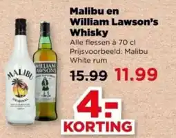 PLUS Malibu en William Lawson's Whisky aanbieding