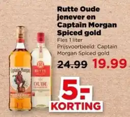 PLUS Rutte Oude jenever en Captain Morgan Spiced gold aanbieding
