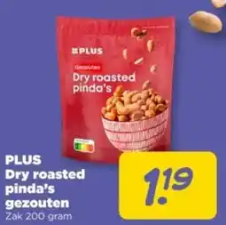 PLUS PLUS Dry roasted pinda's gezouten aanbieding