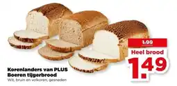 PLUS Korenlanders van PLUS Boeren tijgerbrood aanbieding