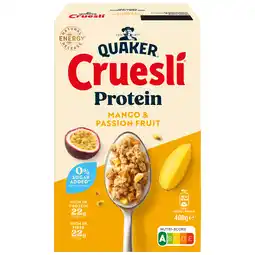 PLUS Quaker Cruesli proteine ZSA mango fr aanbieding