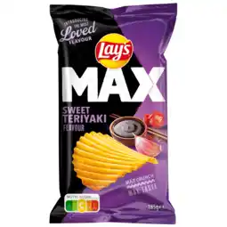 PLUS Lays Max Ribbel Chips Sweet Teriyaki aanbieding