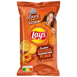 PLUS Lays Max Ribbel Chips Smoked Bacon Caramel aanbieding