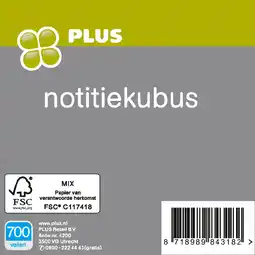 PLUS PLUS Notitiekubus 700 vel aanbieding