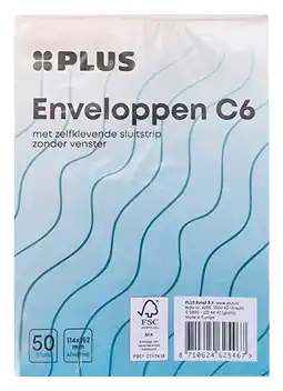 PLUS PLUS Enveloppen C6 114x162 mm aanbieding