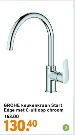 GAMMA GROHE keukenkraan Start Edge met C-uitloop chroom aanbieding