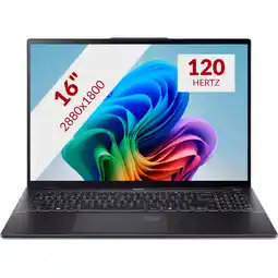 MediaMarkt ACER Swift 16 AI SF16-51-77YL - 16 inch - Core Ultra 7 256V - 16 GB - 512 GB - Arc Onboard Graphics aanbieding