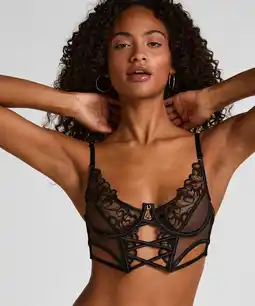 Hunkemoller Hunkemöller Niet-voorgevormde longline beugel bh Scarlett Zwart aanbieding