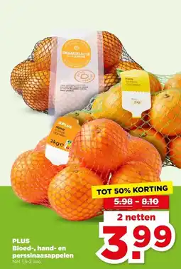 PLUS PLUS Bloed-, hand- en perssinaasappelen aanbieding
