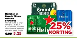 PLUS Heineken en Bavaria Pils en 0.0% en Brand Pils aanbieding