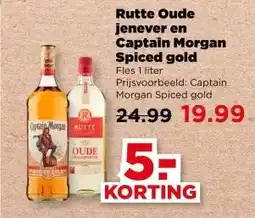 PLUS Rutte Oude jenever en Captain Morgan Spiced gold aanbieding