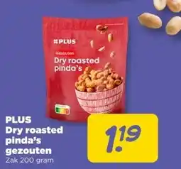 PLUS PLUS Dry roasted pinda's gezouten aanbieding